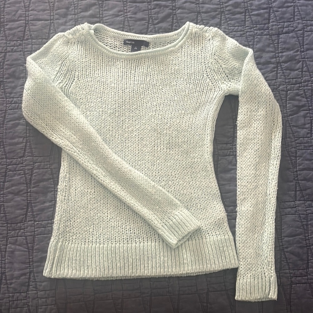 Teal knit sweater, perfect condition. Size 10 girls, on the small side